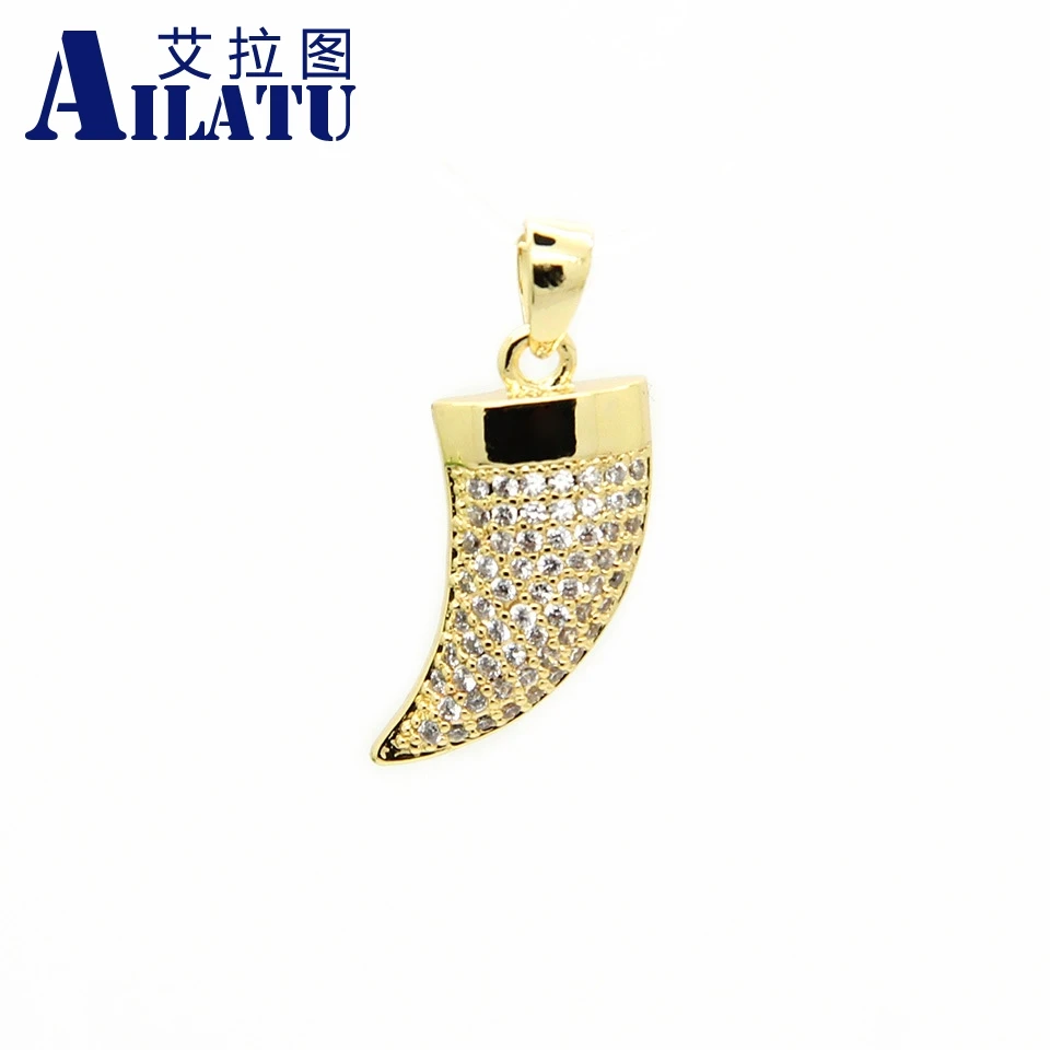 Ailatu Micro Pave Cubic Zirconia Wolf Fang Pendant Brass Beads for DIY Necklace Jewelry
Ailatu Micro Pave Cubic Zirconia Wolf Fang Pendant Brass Beads for DIY Necklace Jewelry