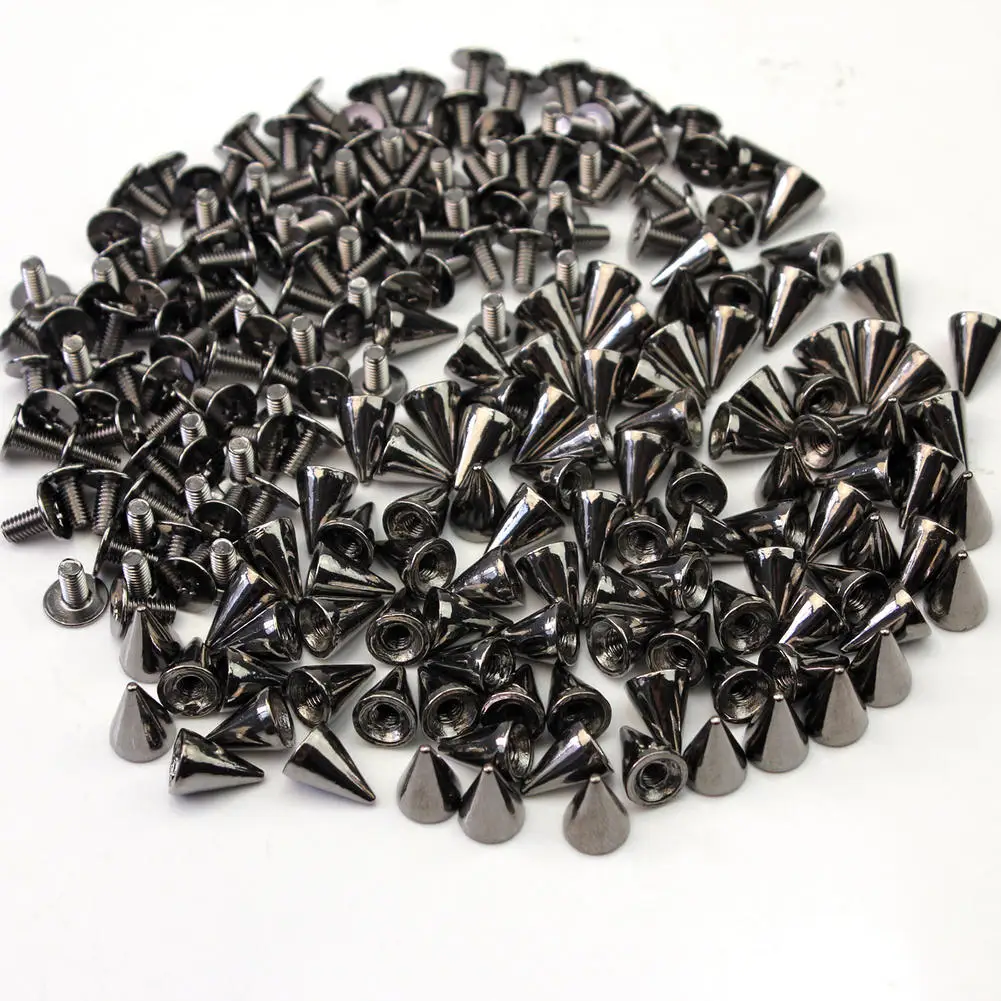 100 Pcs 3/8" Black Spots Cone Rivets Screw Metal Studs Leathercraft Rivet Bullet Punk Spikes DIY For Bags Clothes Shoes
100 Pcs 3/8" Black Spots Cone Rivets Screw Metal Studs Leathercraft Rivet Bullet Punk Spikes DIY For Bags Clothes Shoes
