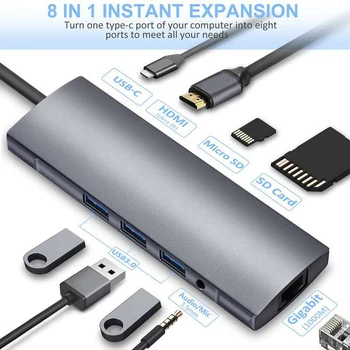 9in 1 USB C Laptop Docking Station USB 3.0 HDMI RJ45 Gigabit SD Audio Fealushon for MacBook Samsung IPhone Huawei Type C statio
9in 1 USB C Laptop Docking Station USB 3.0 HDMI RJ45 Gigabit SD Audio Fealushon for MacBook Samsung IPhone Huawei Type C statio