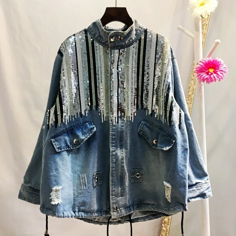 Design 2019 Runway Denim Jacket Women Oversized Sequin Embroidery Jeans Boyfriend Coat Long Sleeve Outerwear Jacket for Women
Design 2019 Runway Denim Jacket Women Oversized Sequin Embroidery Jeans Boyfriend Coat Long Sleeve Outerwear Jacket for Women