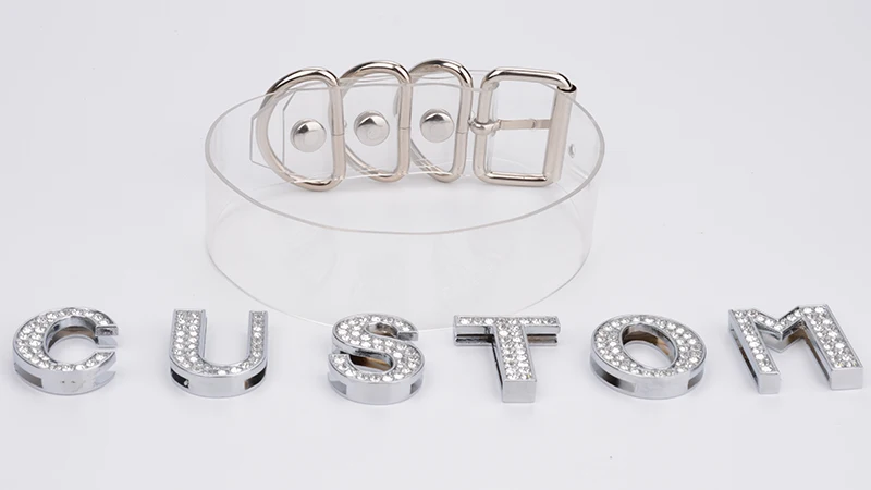 Charm Customized Choker Personalized Choose Unique Name Collar Necklace Crystal Silver Letters Transparent PVC Punk Goth Choker 10