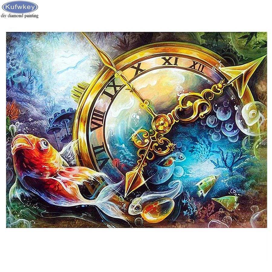 Full drill diamond painting Clock goldfish cross stitch kit needlework diamond embroidery Fantasy home decor hobbies and crafts
Full drill diamond painting Clock goldfish cross stitch kit needlework diamond embroidery Fantasy home decor hobbies and crafts