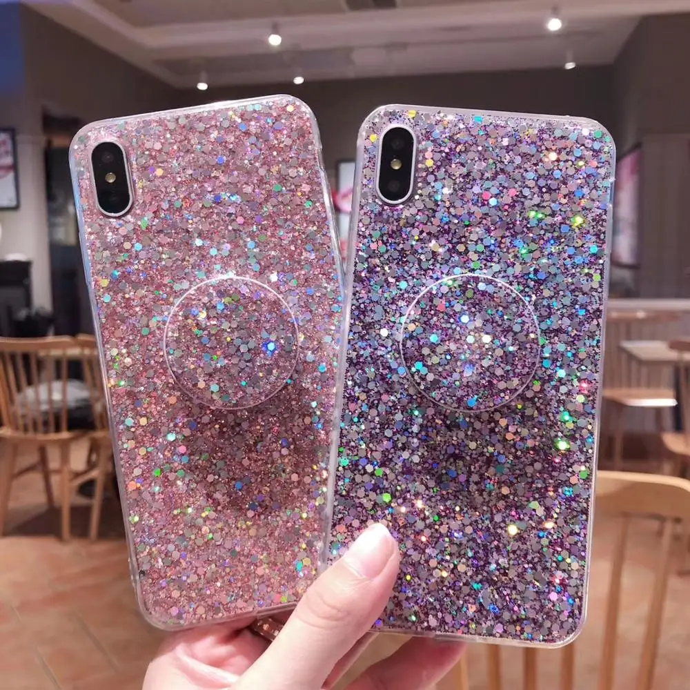 Glitter Bling Sequins+stand Phone Case For iphone X XR XS MAX 10 Epoxy Transparent Cases For iphone 8 7 Plus 6 6s Soft TPU Cover
Glitter Bling Sequins+stand Phone Case For iphone X XR XS MAX 10 Epoxy Transparent Cases For iphone 8 7 Plus 6 6s Soft TPU Cover