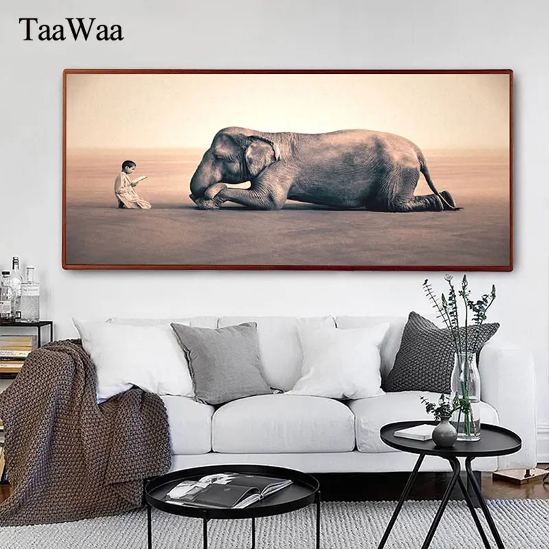 Modern Abstract Canvas Painting Elephant Reading Boy Bowing to Each Other Poster Prints Implied Wall Art Picture Home Room Decor
Modern Abstract Canvas Painting Elephant Reading Boy Bowing to Each Other Poster Prints Implied Wall Art Picture Home Room Decor
