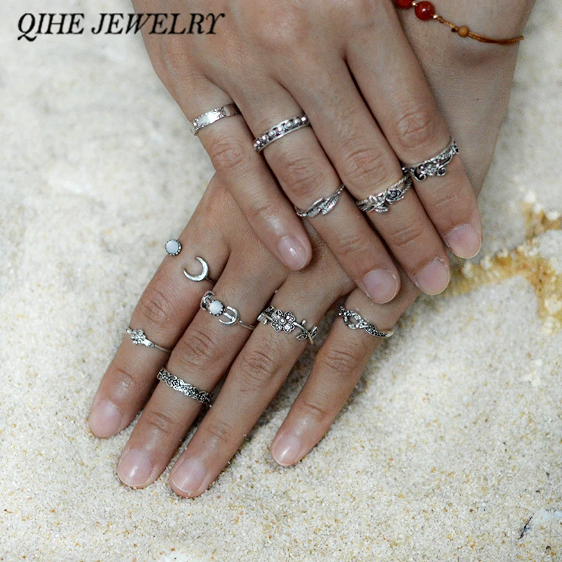 QIHE JEWELRY 11pcs/set Moon Star Flower Leaf Knuckle Midi Ring Set Boho Jewelry For Women Fashion Jewelry Wholesale
QIHE JEWELRY 11pcs/set Moon Star Flower Leaf Knuckle Midi Ring Set Boho Jewelry For Women Fashion Jewelry Wholesale