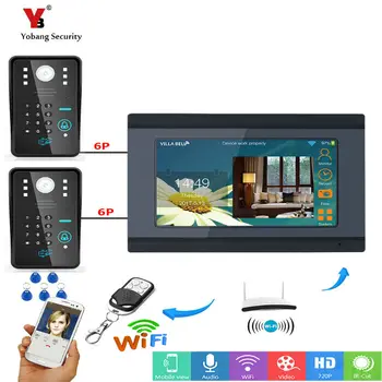 Yobang Security 7inch Wired/Wifi RFID Password Video Door Phone Doorbell Intercom Entry System with 2 X IR Wired Camera
Yobang Security 7inch Wired/Wifi RFID Password Video Door Phone Doorbell Intercom Entry System with 2 X IR Wired Camera