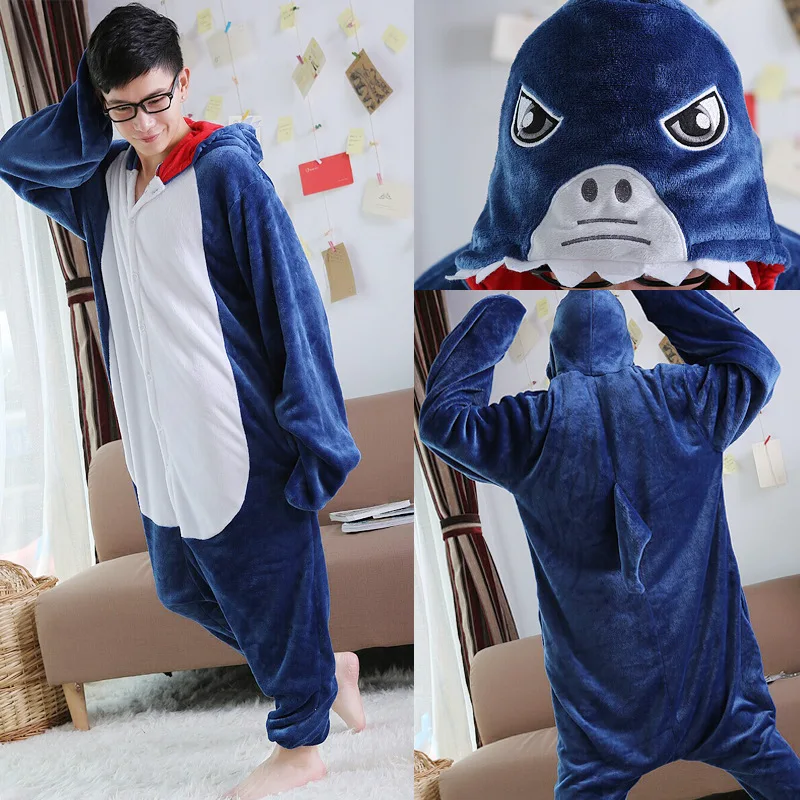 2018 New Winter Unisex Adult Pajamas Blue Shark Onesie Sleepwear Cosplay Costume Animal Nightwear Onesie Sleepwear For Men Women
2018 New Winter Unisex Adult Pajamas Blue Shark Onesie Sleepwear Cosplay Costume Animal Nightwear Onesie Sleepwear For Men Women