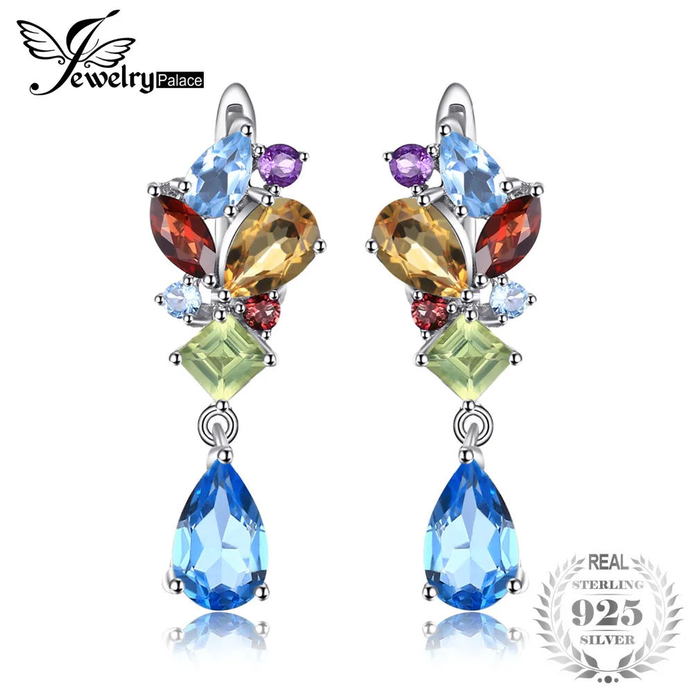 JewelryPalace Fashion 4ct Multicolor Natural Blue Topaz Amethyst Citrine Garnet Peridot Earrings Clip 925 Sterling Silver
JewelryPalace Fashion 4ct Multicolor Natural Blue Topaz Amethyst Citrine Garnet Peridot Earrings Clip 925 Sterling Silver