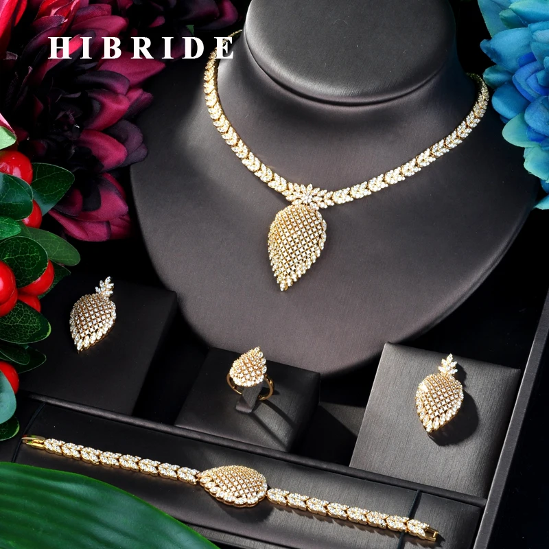 HIBRIDE Fashion Design Beauty 4PCS Wedding Bridal Cubic Zircon Necklace Jewelry Set Dress Jewelry Set For Party Gifts N-835
HIBRIDE Fashion Design Beauty 4PCS Wedding Bridal Cubic Zircon Necklace Jewelry Set Dress Jewelry Set For Party Gifts N-835