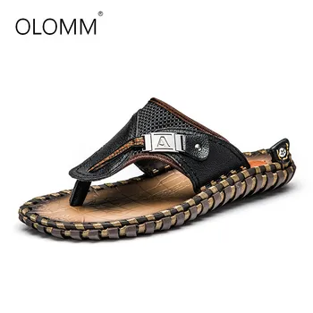 Free Shjipping Genuine Leather Men Slippers Beach Shoes Men Flip Flops 2019 Summer Flat Heels Male Slides Luxury Plus Size 38-48
Free Shjipping Genuine Leather Men Slippers Beach Shoes Men Flip Flops 2019 Summer Flat Heels Male Slides Luxury Plus Size 38-48