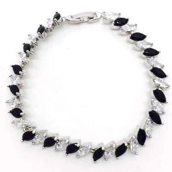Sparkling! top sell white+baack AAA+ Marquise CZ Stone connected Bracelets for womens Fashion white Plated 2014 New
Sparkling! top sell white+baack AAA+ Marquise CZ Stone connected Bracelets for womens Fashion white Plated 2014 New