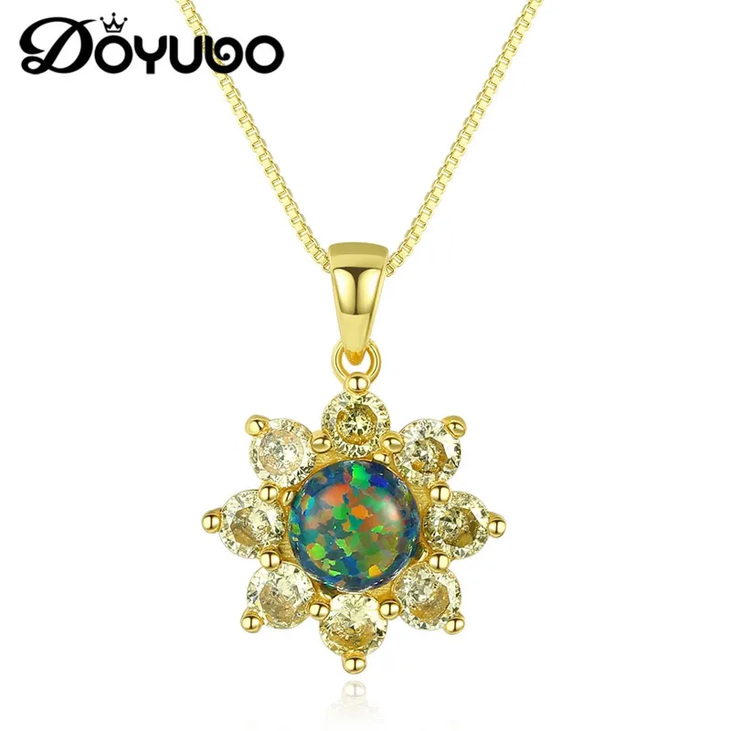 DOYUBO Luxury 925 Sterling Silver Olive Green Flower Opal Pendant Necklace Women CZ Charms Chain Fashion Wedding Jewelry VA240
DOYUBO Luxury 925 Sterling Silver Olive Green Flower Opal Pendant Necklace Women CZ Charms Chain Fashion Wedding Jewelry VA240