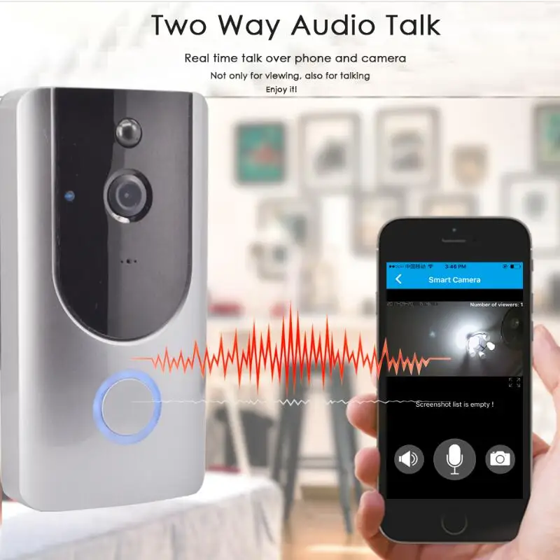 Wifi Video Door Phone IP Security Intercom For Home Digital Videos Door Bell Camera Two Way Audio Smart Wireless Doorbell
Wifi Video Door Phone IP Security Intercom For Home Digital Videos Door Bell Camera Two Way Audio Smart Wireless Doorbell