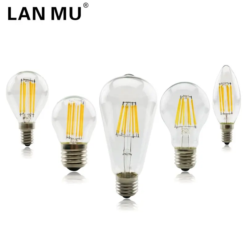 LED Edison Bulb E27 E14 Filament Light C35 G45 A60 ST64 220V Candle Light Lamp 2 4 6 8LEDs Antique Retro Vintage Glass Bulb Lamp
LED Edison Bulb E27 E14 Filament Light C35 G45 A60 ST64 220V Candle Light Lamp 2 4 6 8LEDs Antique Retro Vintage Glass Bulb Lamp