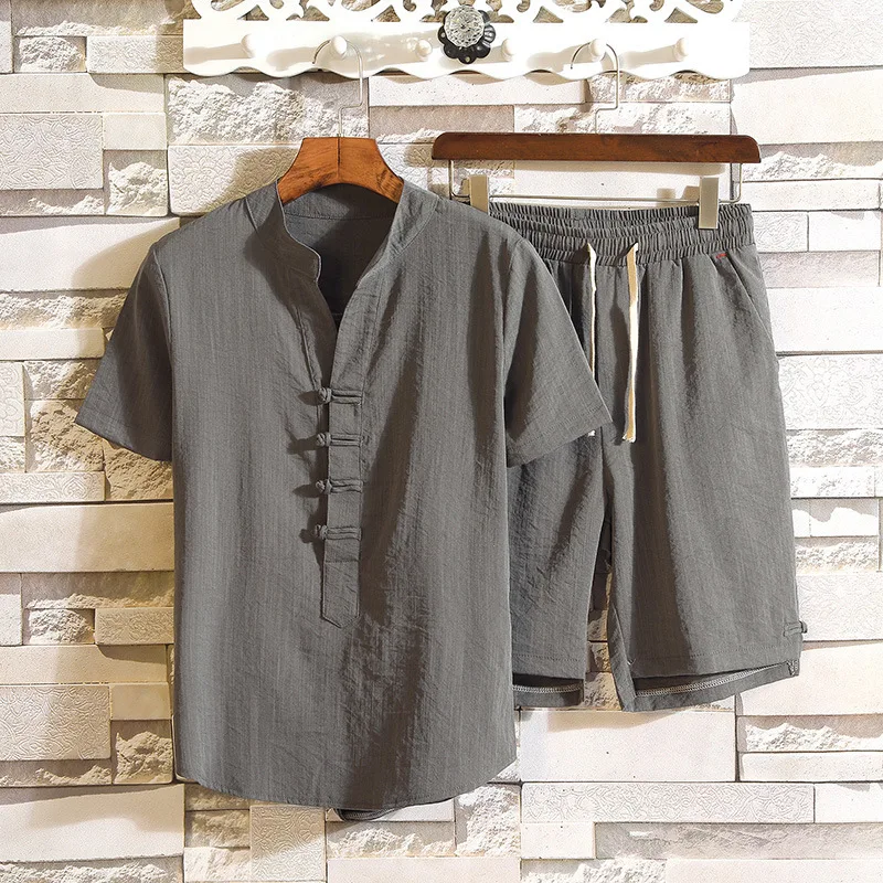 #3425 Summer Cotton Linen Two Piece Set Top And Pants Vintage Casual Plus Size 4XL 5XL T Shirt And Shorts For Men Black White
#3425 Summer Cotton Linen Two Piece Set Top And Pants Vintage Casual Plus Size 4XL 5XL T Shirt And Shorts For Men Black White
