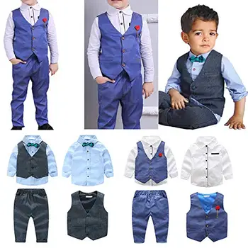 3-8T Boys Clothes Set Children Kids Toddler Long Sleeve Shirt Gilet Trousers Formal Suit for Wedding Christmas Birthday Party
3-8T Boys Clothes Set Children Kids Toddler Long Sleeve Shirt Gilet Trousers Formal Suit for Wedding Christmas Birthday Party