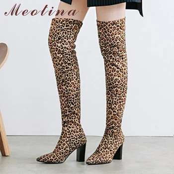 Meotina Thigh High Boots Winter Sexy Leopard Over the Knee Boots Stretch Thick High Heel Long Boots Slip Up Ladies Red Black
Meotina Thigh High Boots Winter Sexy Leopard Over the Knee Boots Stretch Thick High Heel Long Boots Slip Up Ladies Red Black