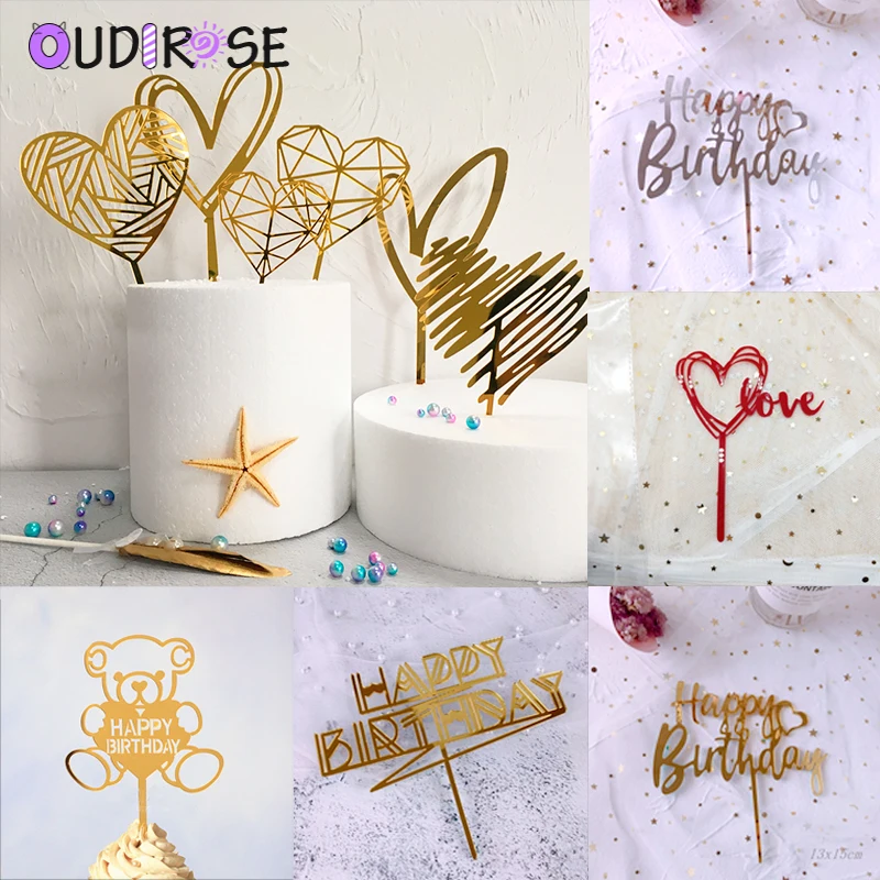 OUDIROSE Flash Happy Birthday Cake Topper Acrylic Letters Gold and Silver Wedding Cake Decoration Boys Birthday Party Supplies
OUDIROSE Flash Happy Birthday Cake Topper Acrylic Letters Gold and Silver Wedding Cake Decoration Boys Birthday Party Supplies