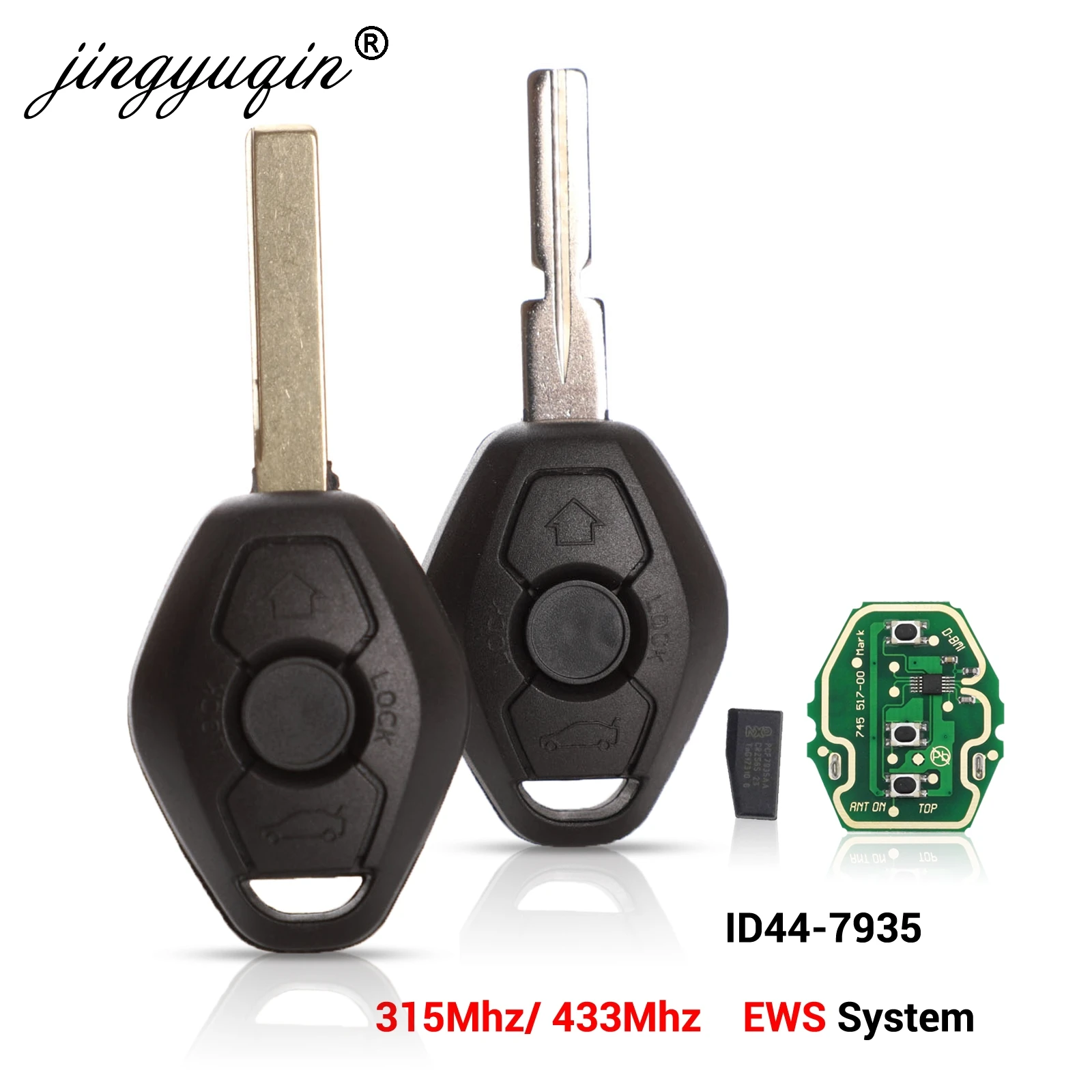 jingyuqin EWS Sytem Car Remote Key for BMW E38 E39 E46 X3 X5 Z3 Z4 1/3/5/7 Series 315/433MHz ID44 Chip Keyless Entry Transmitter
jingyuqin EWS Sytem Car Remote Key for BMW E38 E39 E46 X3 X5 Z3 Z4 1/3/5/7 Series 315/433MHz ID44 Chip Keyless Entry Transmitter