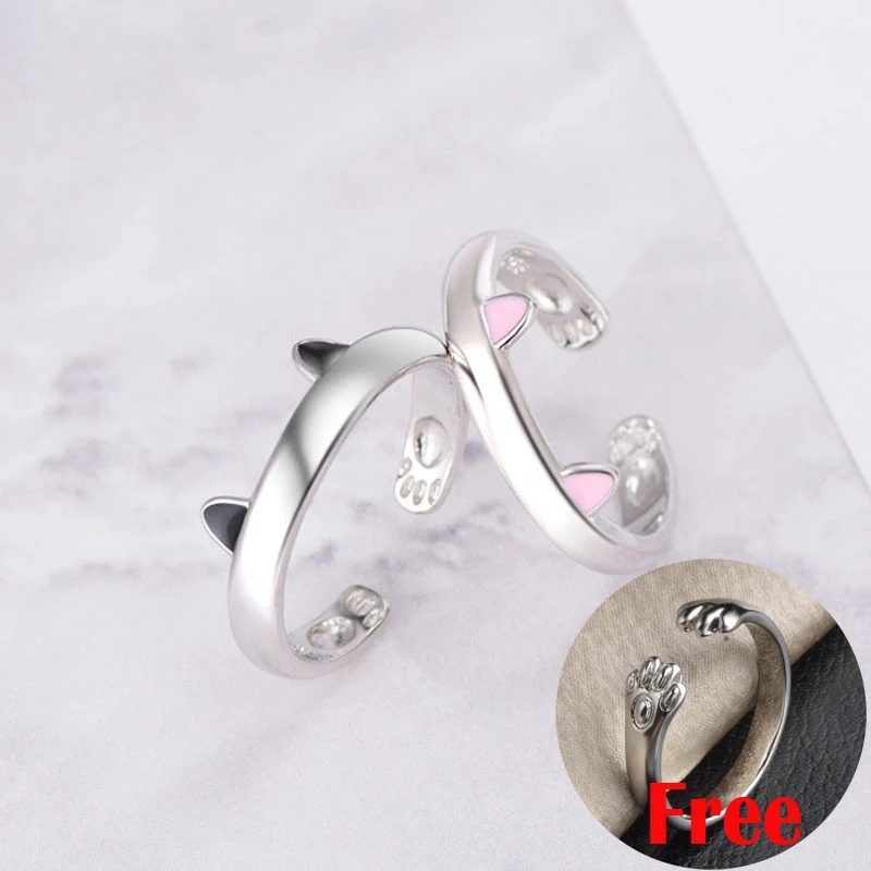 Fashion Cat Ear Ring Get One FREE Ring Women Best Partner Ring Set 925 Sterling Silver Rings
Fashion Cat Ear Ring Get One FREE Ring Women Best Partner Ring Set 925 Sterling Silver Rings