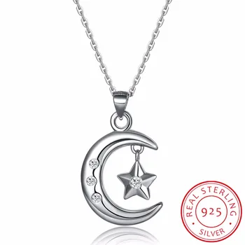 Muslim Crescent Pendant Necklace 925 Sterling Silver Cubic Zirconia CZ Islam Moon Star Necklace Jewelry Colar de Prata Women
Muslim Crescent Pendant Necklace 925 Sterling Silver Cubic Zirconia CZ Islam Moon Star Necklace Jewelry Colar de Prata Women