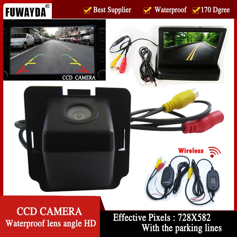 Фото FUWAYDA Wireless Color Car CCD Rear View Camera for Mitsubishi Outlander 2007-2010 with 4.3 Inch foldable LCD TFT Monitor | Автомобили и