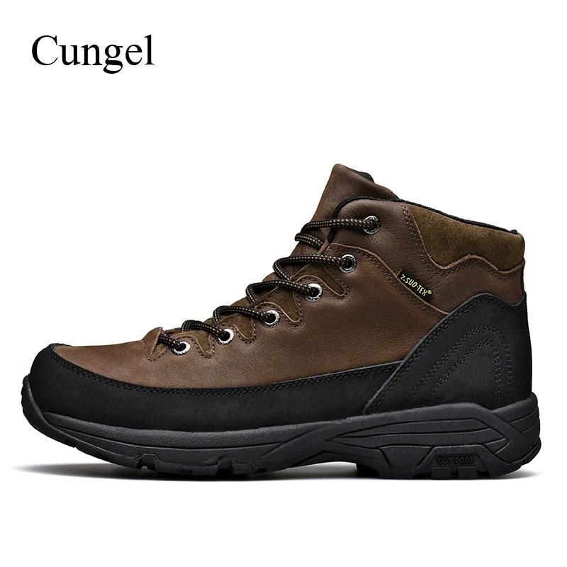 Cungel Outdoor Hiking shoes Autumn/Winter Sneakers men Waterproof Sand control Anti-skid Warm Trekking boots Mountain climbing | Спорт и