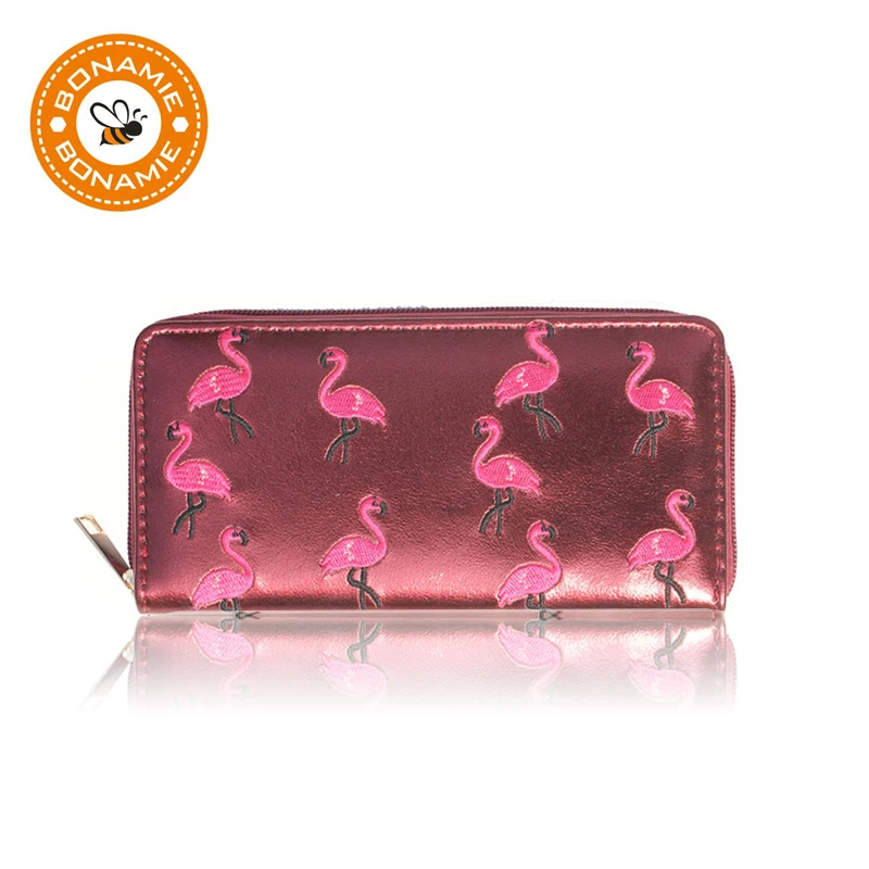 BONAMIE Women Zipper Long Wallets Laser PU Leather Red Flamingo Purse Embroidery Solid Red ID Card Phone Coin Cash Wallet
BONAMIE Women Zipper Long Wallets Laser PU Leather Red Flamingo Purse Embroidery Solid Red ID Card Phone Coin Cash Wallet