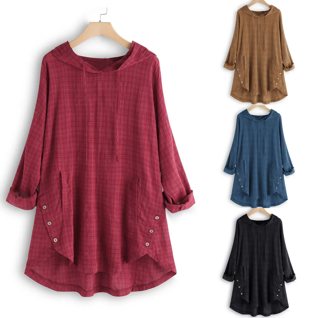 Feitong Women Blouses Plus Size Woman Long Sleeve Kaftan Baggy Button Cotton Linen Casual Solid Tunic Blusas Female
Feitong Women Blouses Plus Size Woman Long Sleeve Kaftan Baggy Button Cotton Linen Casual Solid Tunic Blusas Female