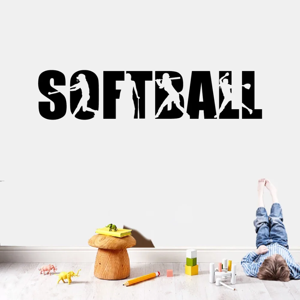 Softball silhouette clipart vinyl decals