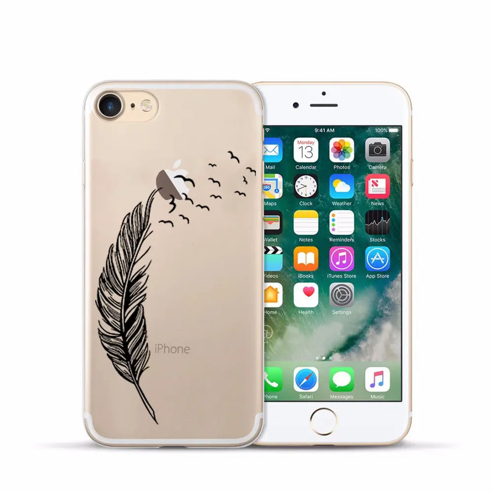 Arvin Case FOR Iphone 6s Soft Clear Protective TPU Back Cover FOR 5 5S 6 sPlus X XS Max XR Painting Silicon Cover FOR Iphone 7 (16)