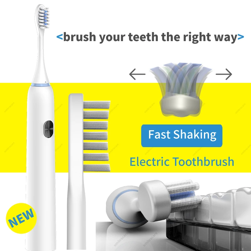 Umbracare Vertical Strokes Electric Toothbrush for Adult Multi Cleaning Modes USB Charging Power Tooth Brush Waterproof Portable 
Umbracare Vertical Strokes Electric Toothbrush for Adult Multi Cleaning Modes USB Charging Power Tooth Brush Waterproof Portable