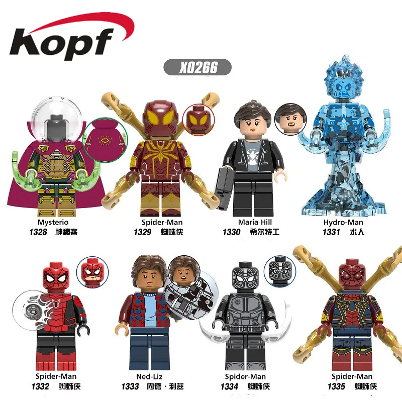 20Pcs Spiderman Movie Far From Home Building Blocks Mysterio Maria Hill Hydro-Man Ned-Liz Figures Model For Children Toys X0266
20Pcs Spiderman Movie Far From Home Building Blocks Mysterio Maria Hill Hydro-Man Ned-Liz Figures Model For Children Toys X0266