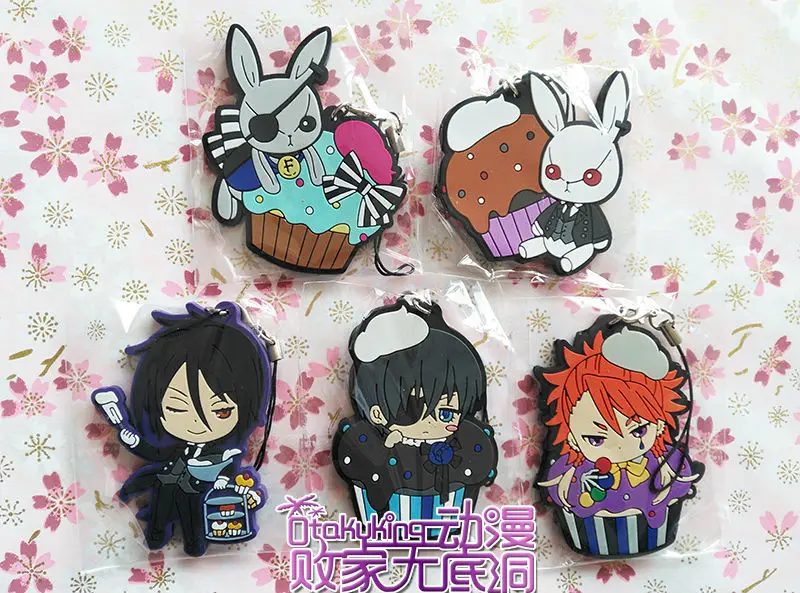 5 pcs/set Anime Kuroshitsuji figures Black Butler Book of Circus Sebastian,Ciel,Joker,figure pvc phone strap pendant toys
5 pcs/set Anime Kuroshitsuji figures Black Butler Book of Circus Sebastian,Ciel,Joker,figure pvc phone strap pendant toys