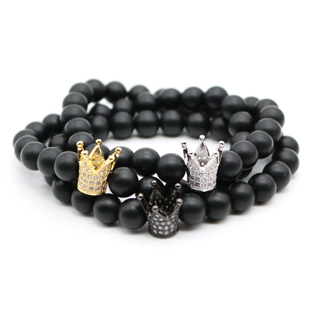 (10 pieces/lot) Men Stainless Steel Gold Micro Pave CZ Crown Bracelet Anil Arjandas Ball Beads Braiding Macrame Bracelet Bangle
(10 pieces/lot) Men Stainless Steel Gold Micro Pave CZ Crown Bracelet Anil Arjandas Ball Beads Braiding Macrame Bracelet Bangle