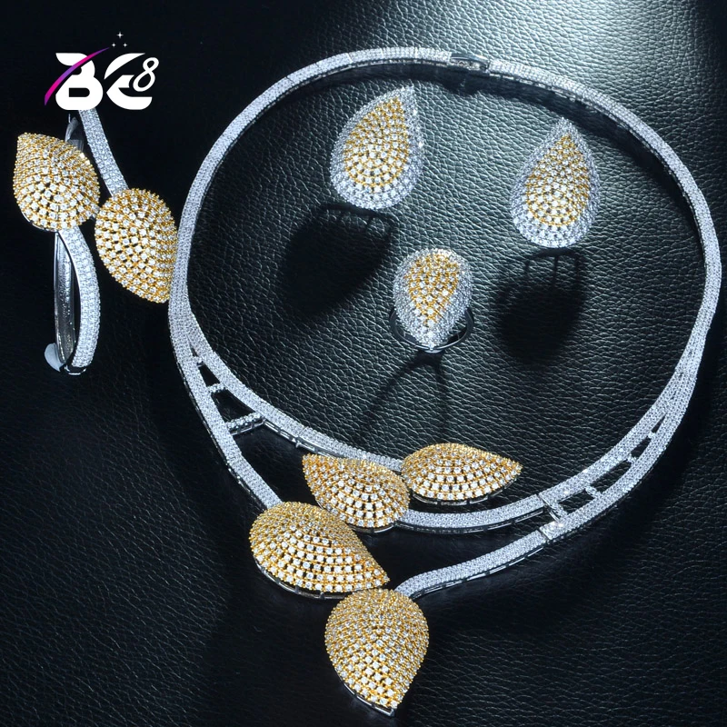Be 8 2 Tones 4pcs Bridal Zirconia Jewelry Sets for Women Party, Luxury Dubai Nigeria CZ Crystal Wedding Jewelry Sets S258
Be 8 2 Tones 4pcs Bridal Zirconia Jewelry Sets for Women Party, Luxury Dubai Nigeria CZ Crystal Wedding Jewelry Sets S258