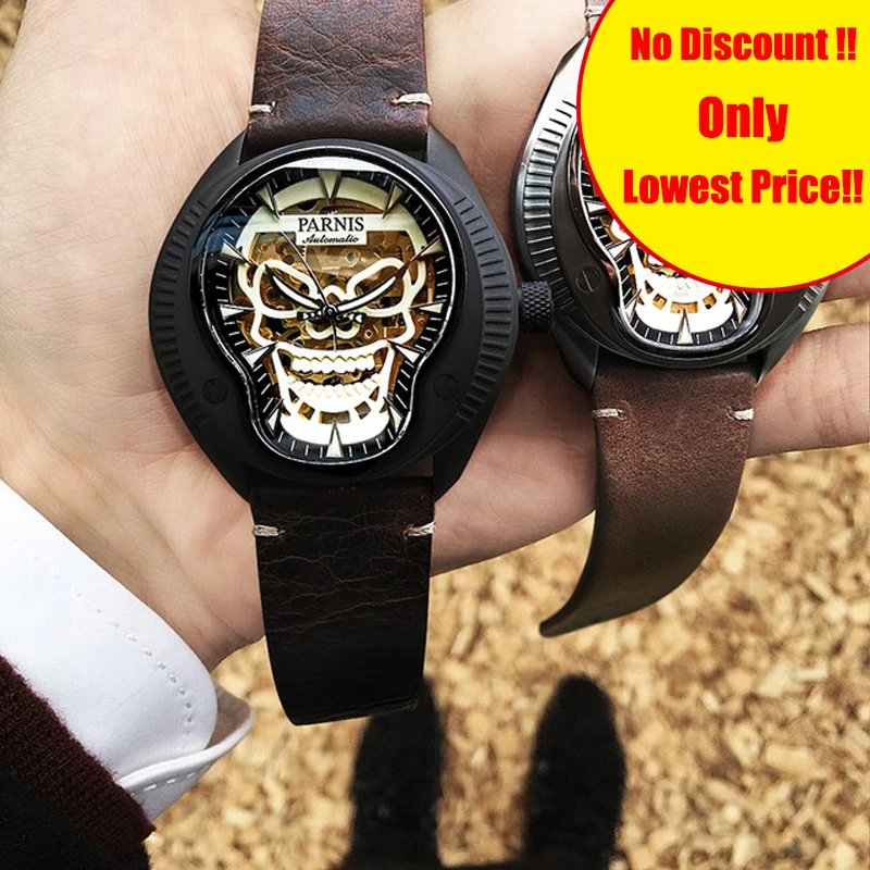 Parnis 43mm Mens Watch Skull Skeleton Luminous Dial Automatic Mechanical Men's Watches zegarek meski automatyczny mechaniczny
Parnis 43mm Mens Watch Skull Skeleton Luminous Dial Automatic Mechanical Men's Watches zegarek meski automatyczny mechaniczny