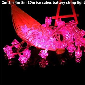 

2m 3m 4m 5m 10m ice cubes 3AA battery led string light operated holiday decoration lamp festival Christmas outdoor waterproof