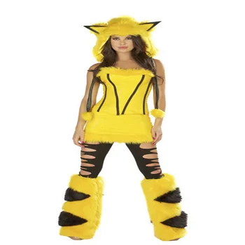 2015 The Newest and Lovely Yellow Pikachu Cosplay Costume Sexy Lingerie Cotton Women's Dress For Halloween BI14
2015 The Newest and Lovely Yellow Pikachu Cosplay Costume Sexy Lingerie Cotton Women's Dress For Halloween BI14