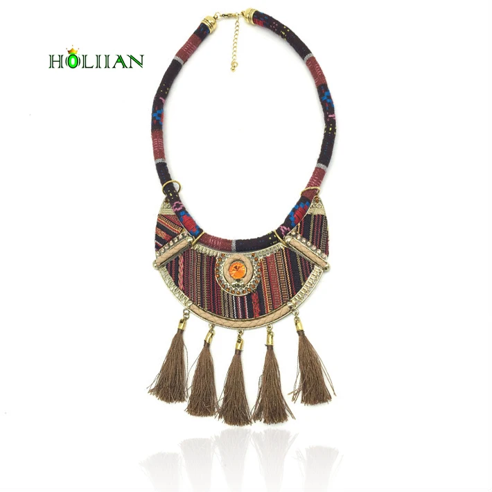 Hot New women bohemian necklace&amppendants camel fringe choker necklace za tribal ethnic boho jewelry mujer vintage tassel bijoux |