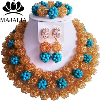Fashion african wedding beads Gold Champagne nigerian wedding african beads jewelry set Crystal Free shipping Majalia-306
Fashion african wedding beads Gold Champagne nigerian wedding african beads jewelry set Crystal Free shipping Majalia-306