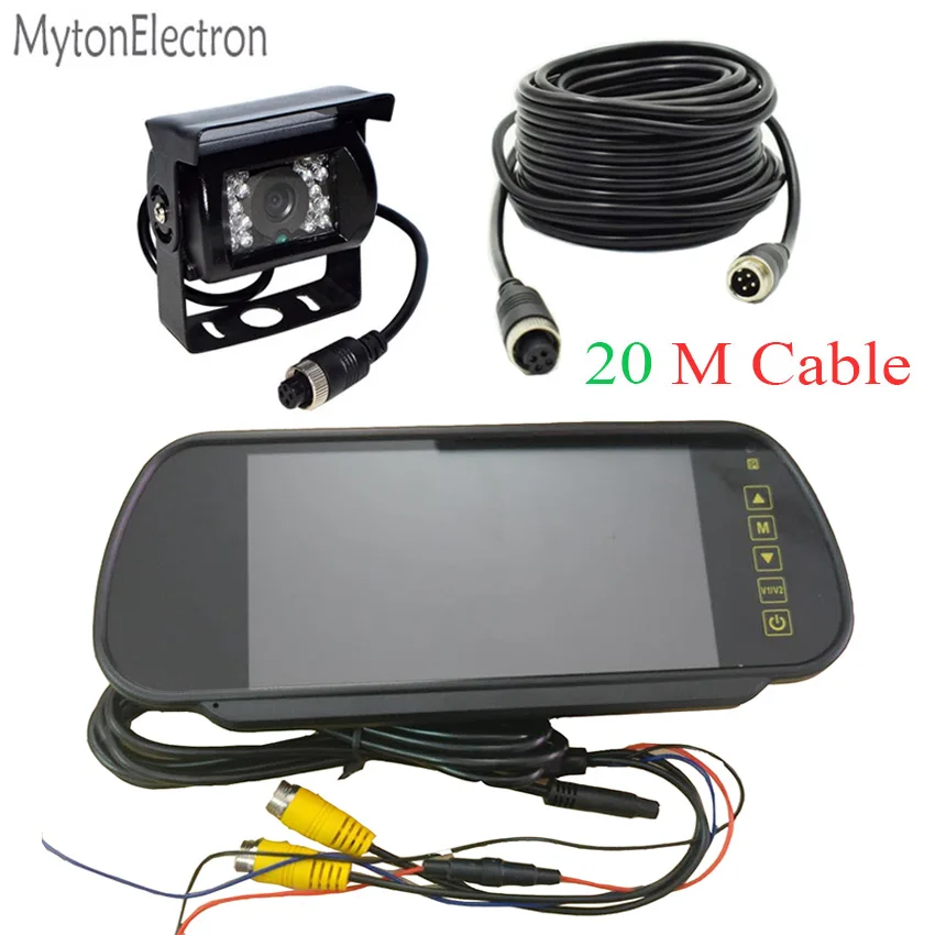 4 Pin CCD Bus Vans Trucks Rear View Reverse Camera 12/24V Parking Camera + Remote Control 7" Color TFT Monitor 800*480 Mirror
4 Pin CCD Bus Vans Trucks Rear View Reverse Camera 12/24V Parking Camera + Remote Control 7" Color TFT Monitor 800*480 Mirror
