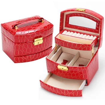 Jewellery Display Storage Packaging Case Organizer Gift Boxes 3 Layers PU Leather Watch Jewelry Box Fashion key lock box mirror
Jewellery Display Storage Packaging Case Organizer Gift Boxes 3 Layers PU Leather Watch Jewelry Box Fashion key lock box mirror