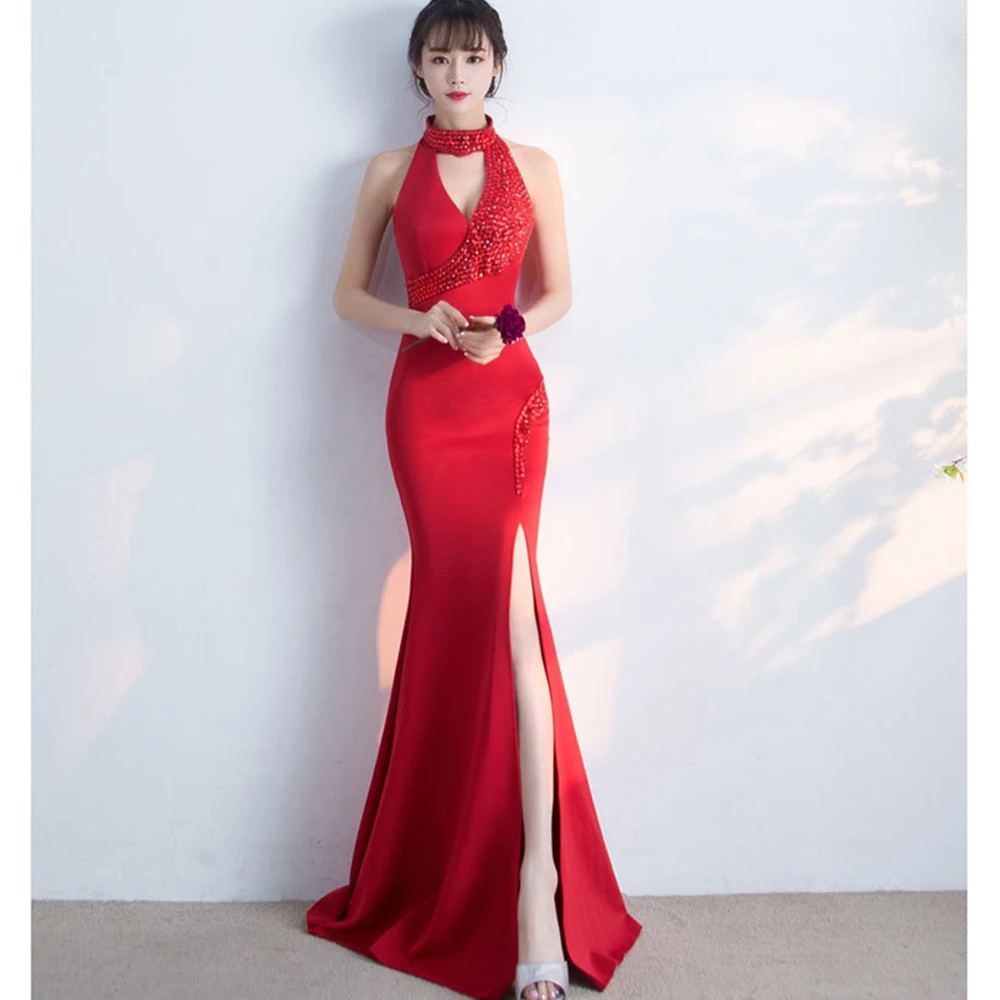 JIROFA Vestidos Verano 2019 Evening Gown Trumpet Beads Bodycon Halter V Neck Long Maxi Sexy Dress Party night club Robe Femme
JIROFA Vestidos Verano 2019 Evening Gown Trumpet Beads Bodycon Halter V Neck Long Maxi Sexy Dress Party night club Robe Femme