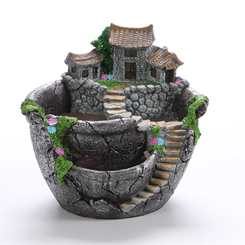 Cartoon Style Creative Desktop Landscape Flower Pot Garden Design Flowers Baskets Succulents Plants Holder House Bonsai Pots
Cartoon Style Creative Desktop Landscape Flower Pot Garden Design Flowers Baskets Succulents Plants Holder House Bonsai Pots