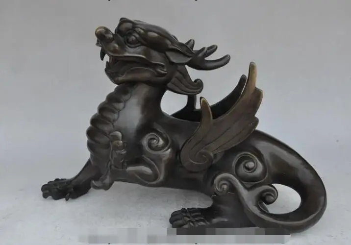 S00472 17"chinese fengshui bronze copper evil Guardian Pixiu fly beast animal statue B0403
S00472 17"chinese fengshui bronze copper evil Guardian Pixiu fly beast animal statue B0403