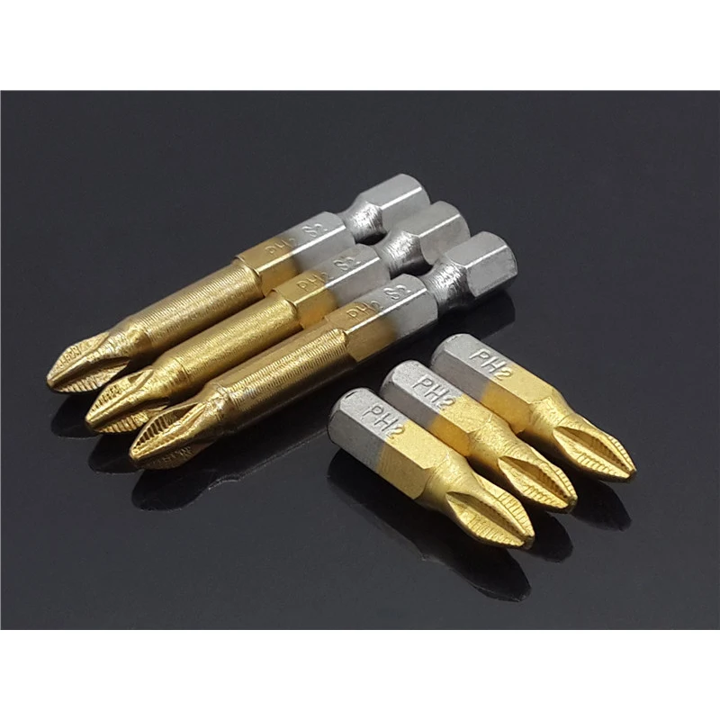 3Pcs Set 1/4" Hex Shank 25mm OR 50mm Length PH2 Titanium Coated Cross Magnetic Screwdriver Bits Hand Tools Professional
3Pcs Set 1/4" Hex Shank 25mm OR 50mm Length PH2 Titanium Coated Cross Magnetic Screwdriver Bits Hand Tools Professional