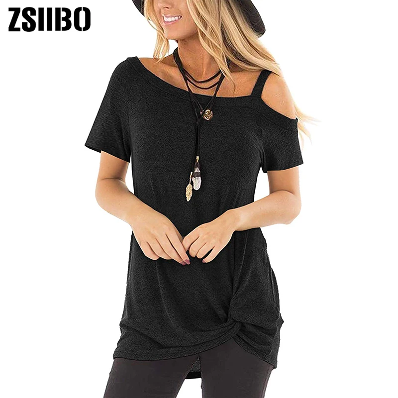 ZSIIBO 2019 Women's Cold Shoulder T-Shirt Long Sleeve Knot Twist Front Tunic Tops drop shipping
ZSIIBO 2019 Women's Cold Shoulder T-Shirt Long Sleeve Knot Twist Front Tunic Tops drop shipping