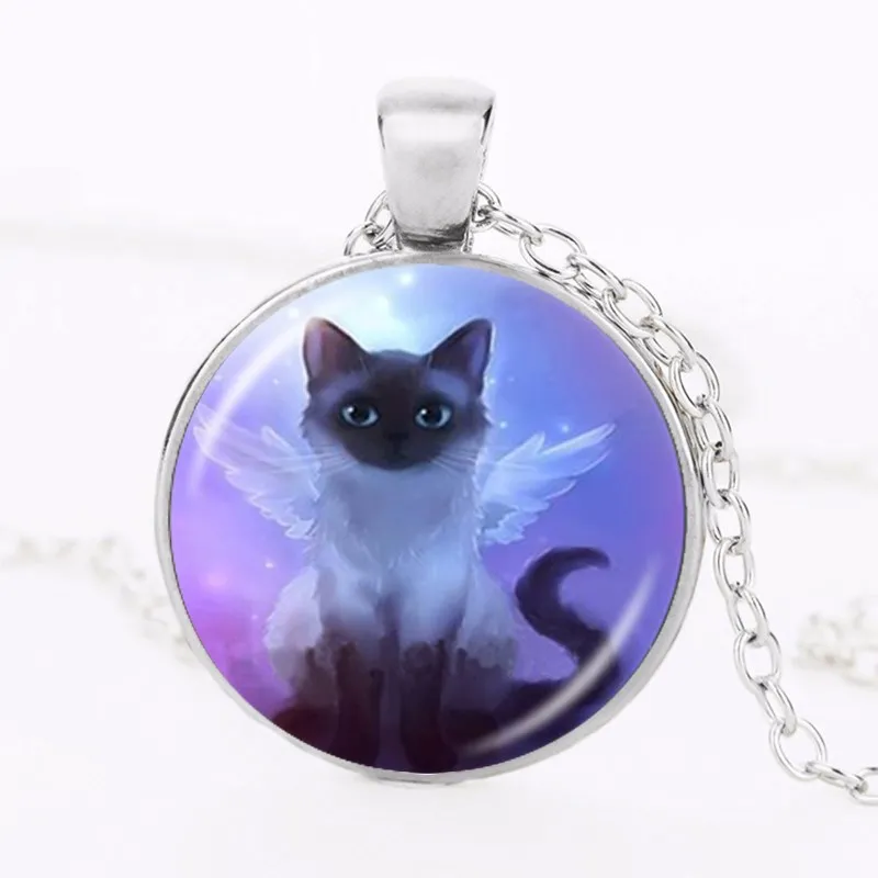 Cute Grey Fairy Cat Photo Necklace Angel Wing Cat Pendant Kitten Jewelry Animal Sweater Necklace Glass Dome Jewellery
Cute Grey Fairy Cat Photo Necklace Angel Wing Cat Pendant Kitten Jewelry Animal Sweater Necklace Glass Dome Jewellery