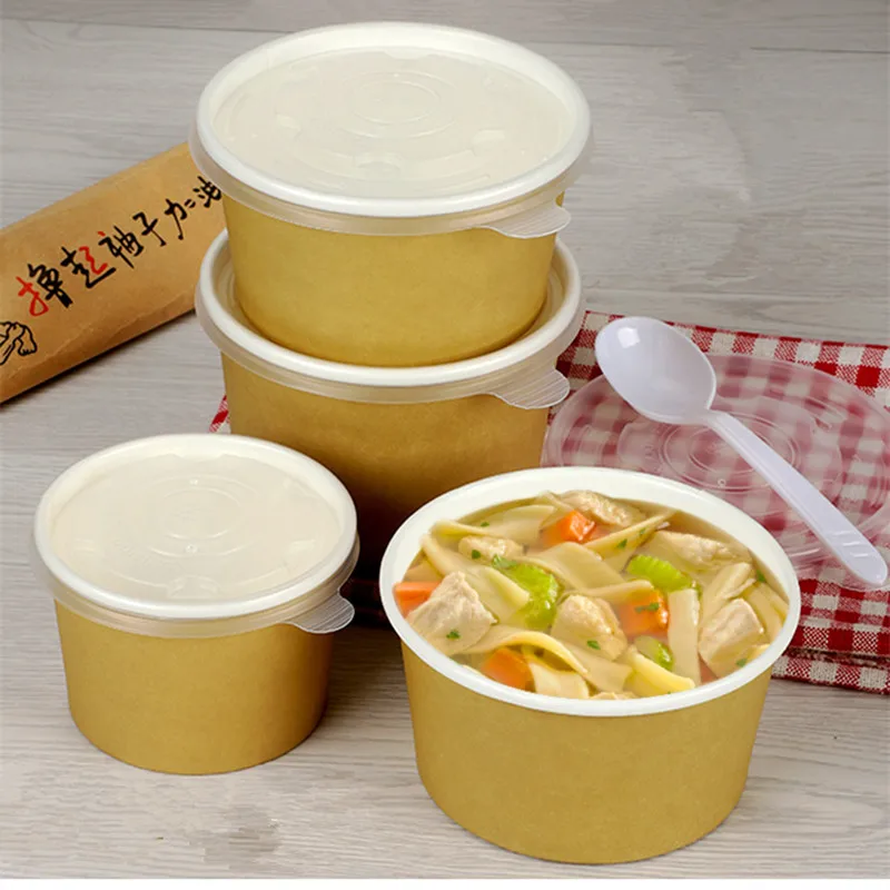 50pcs Thick white/yellow disposable food container packaging kraft paper cups ice cream noodle soup snack takeaway cup with lid
50pcs Thick white/yellow disposable food container packaging kraft paper cups ice cream noodle soup snack takeaway cup with lid